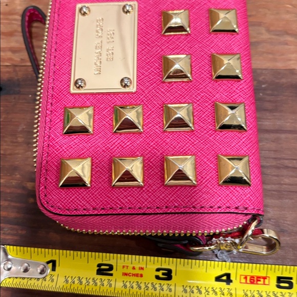 Michael Kors Fuchsia Wristlet with Gold Studs - Picture 8 of 8